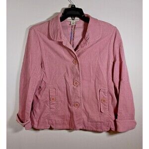 Bamboo Traders Corduroy Womens Pink Jacket Cotton Stretch Pockets Size XL